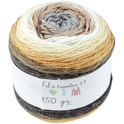 Pelote de laine acrylique ton beige 150g < Gifi Best
