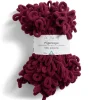 Pelote fil à tricoter 9m effet chenille polyester rouge bordeaux 100g < Gifi