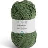 Pelote fil à tricoter 200m effet velours polyester vert 100g