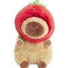 Peluche animal capybara avec fraise 19x9xH23cm < Gifi Outlet