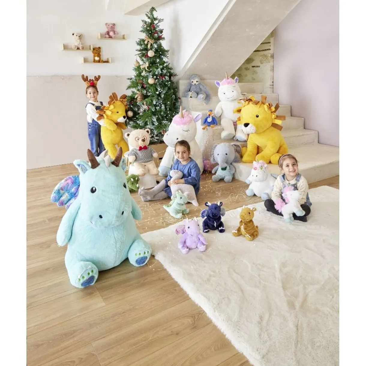 Peluche dragon polyester 19x15cm (3 modèles) < Gifi New