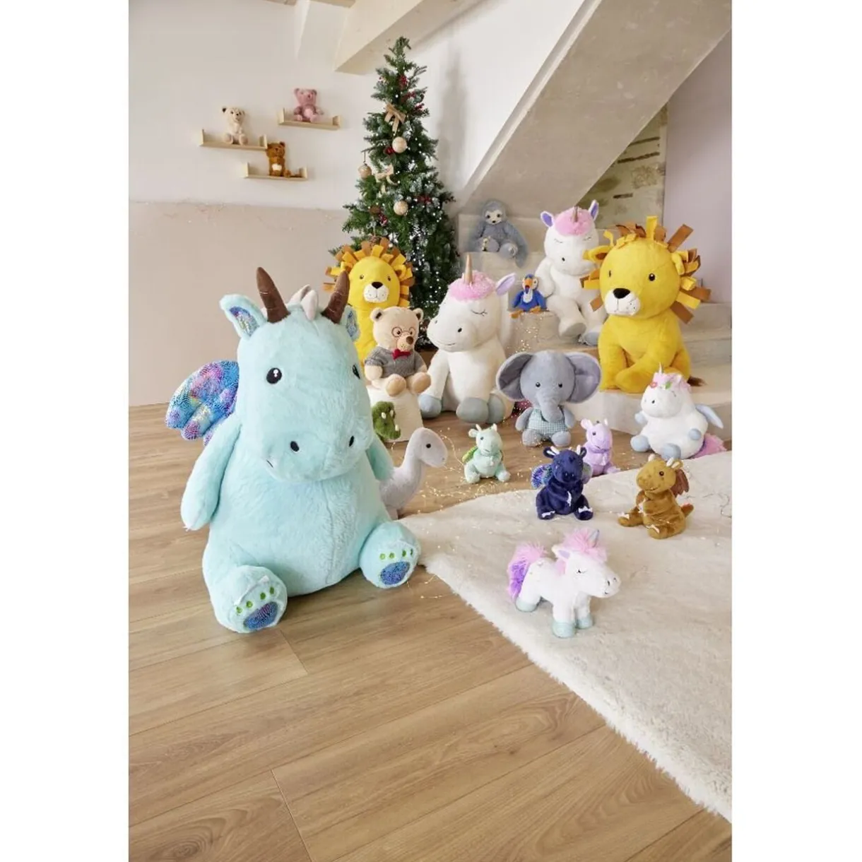 Peluche licorne polyester 80x65x65cm blanc < Gifi Sale
