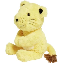 Peluche lionceau polyester 28x12x6cm jaune