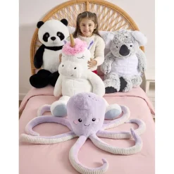 Peluche pieuvre L80cm polyester violet < Gifi Online