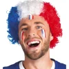Perruque adulte Cocorico bleu blanc rouge bouclée < Gifi Hot