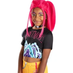 Perruque enfant fille KPOP Mira longues couettes roses L63cm < Gifi Hot