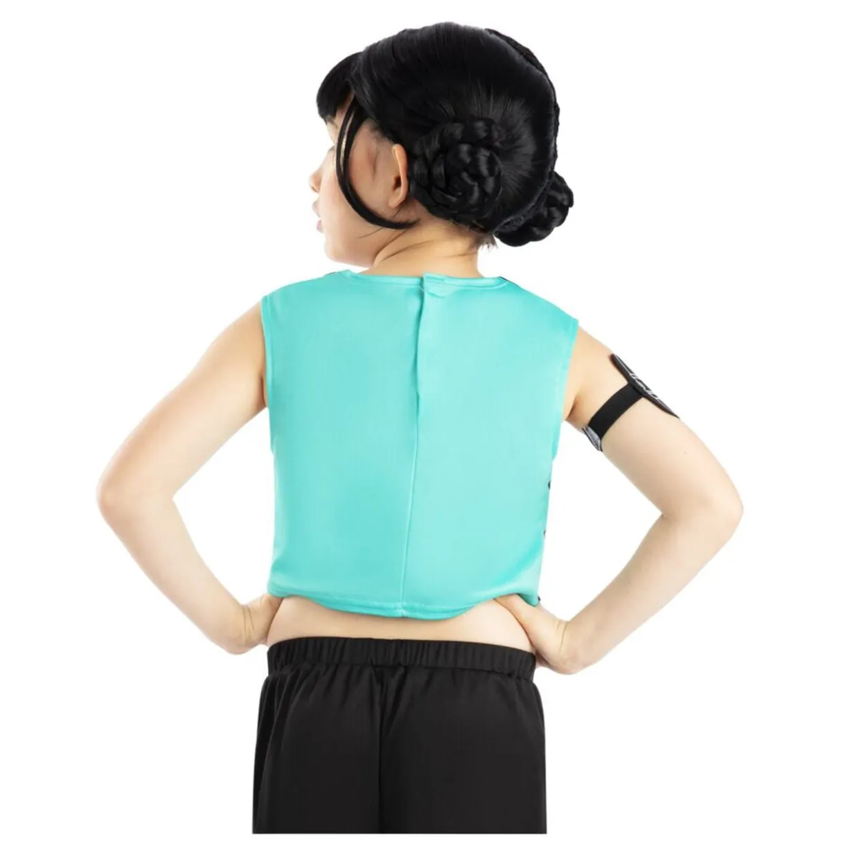 Perruque enfant fille KPOP Zoey avec frange et chignons noir L32cm < Gifi Clearance