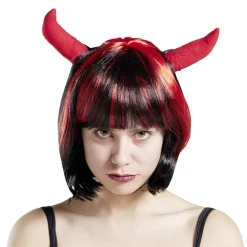 Perruque femme diablesse noire et rouge - Taille unique < Gifi Discount