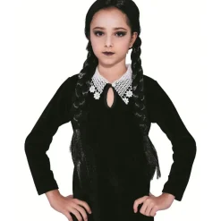 Perruque Halloween Wednesday noir L50cm < Gifi Best