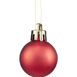 Petite boule de Noël polystyrène rouge Ø3cm x12