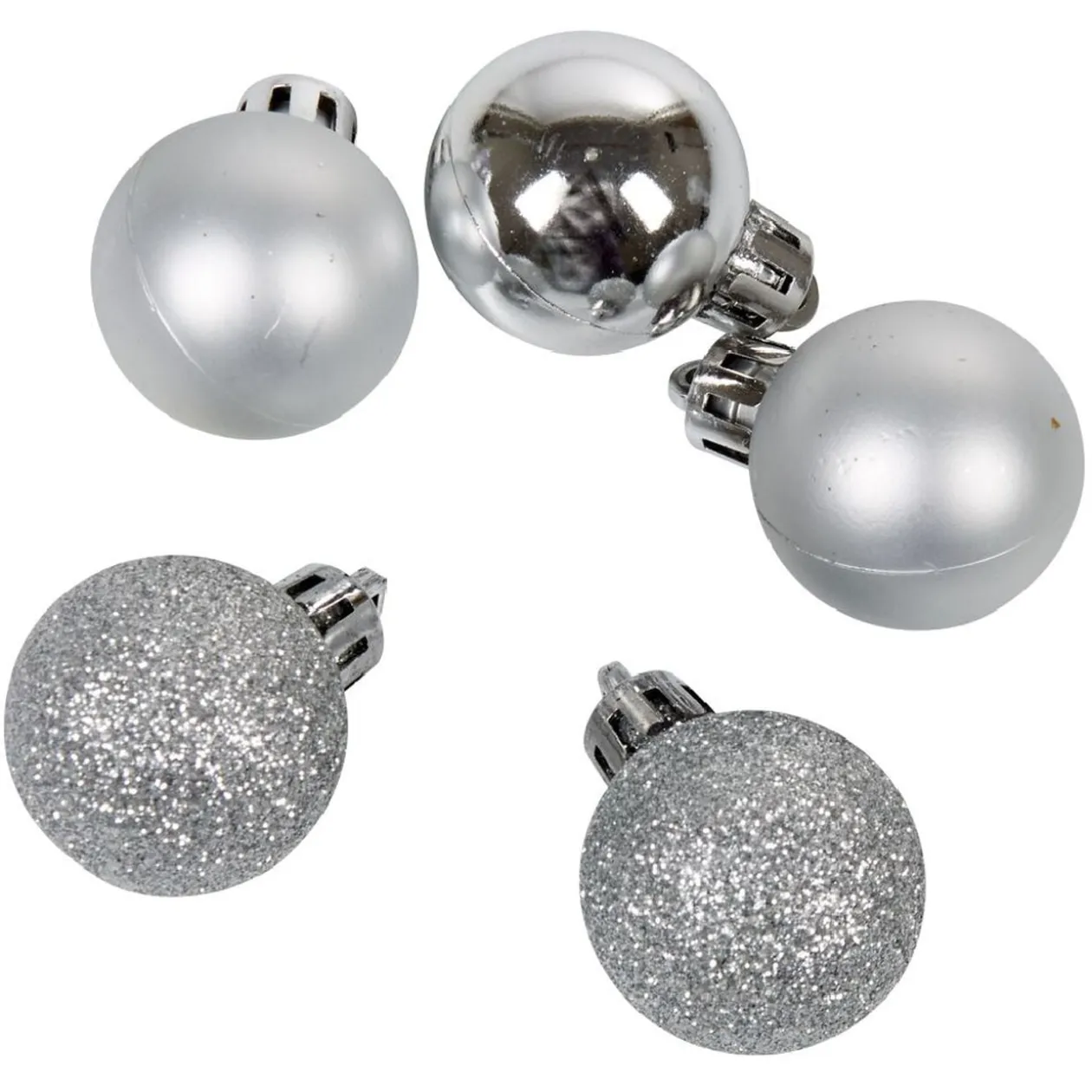 Petite boule de Noël polystyrène gris argenté Ø3cm x12