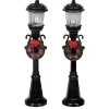 Petit lampadaire déco couronne villange de Noël x2