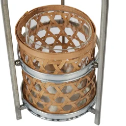 Photophore bambou avec support métal