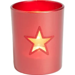 Photophore de Noël en verre coloré étoile ajourée - 4 modèles < Gifi Online
