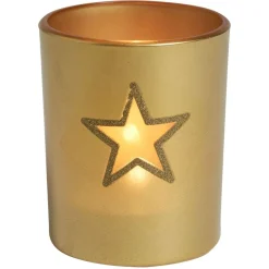 Photophore de Noël en verre coloré étoile ajourée - 4 modèles < Gifi Online