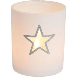 Photophore de Noël en verre coloré étoile ajourée - 4 modèles < Gifi Online