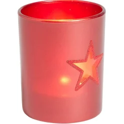 Photophore de Noël en verre coloré étoile ajourée - 4 modèles < Gifi Online