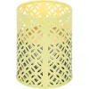 Photophore en métal jaune avec 2 bougies à la citronnelle 3 mèches 12H