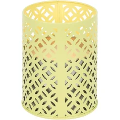 Photophore en métal jaune avec 2 bougies à la citronnelle 3 mèches 12H