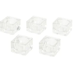 Photophore en verre transparent x5