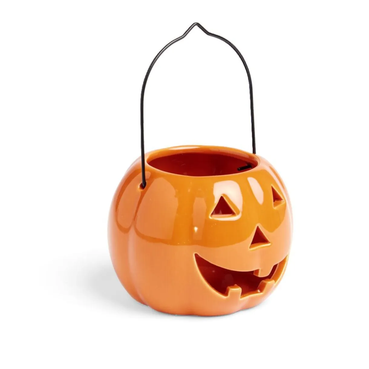 Photophore Halloween lanterne citrouille en céramique Ø10xH8cm < Gifi Online