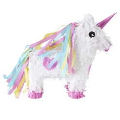 Piñata licorne blanche et rose avec masque 33x35cm < Gifi Discount