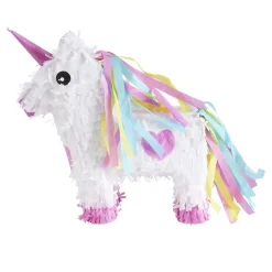 Piñata licorne blanche et rose avec masque 33x35cm < Gifi Discount