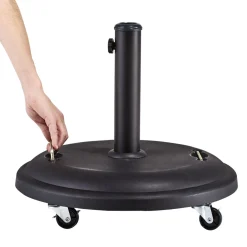Pied de parasol rond en béton revêtement plastique noir 25 kg < Gifi Online