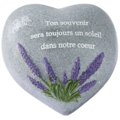 Pierre en résine grise en forme de coeur avec message < Gifi Outlet