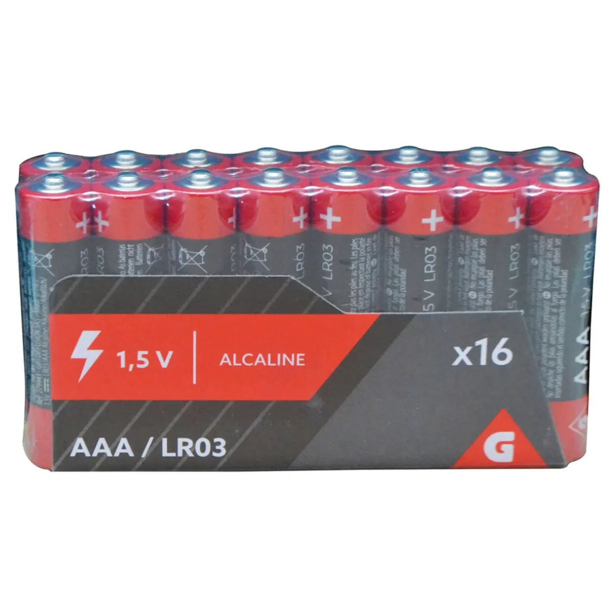 Pile alcaline LR03 AAA 1,5V x16 < Gifi Best