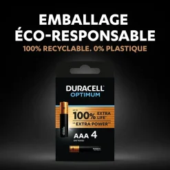 Pile Duracell Optimum AAA LR03 x4 < Gifi Discount