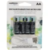 Pile rechargeable USB x4 < Gifi New