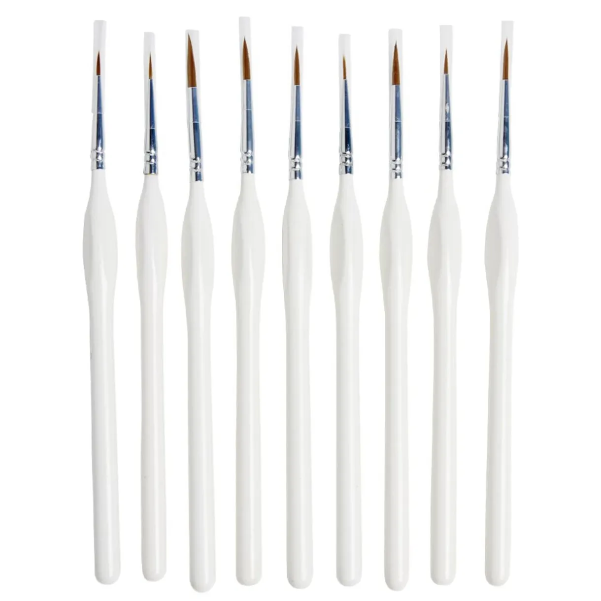 Pinceaux à bout rond bois et nylon H20cm - 9 pièces < Gifi Discount