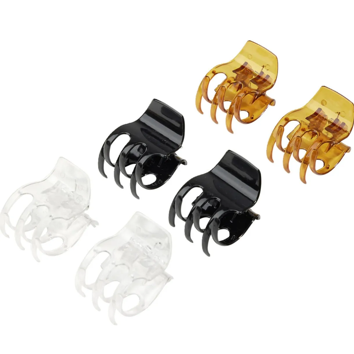 Pince à cheveux crabe x6 plastique L3,8cm (3 modèles) < Gifi Online