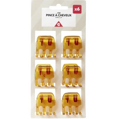 Pince à cheveux crabe x6 plastique L3,8cm (3 modèles) < Gifi Online