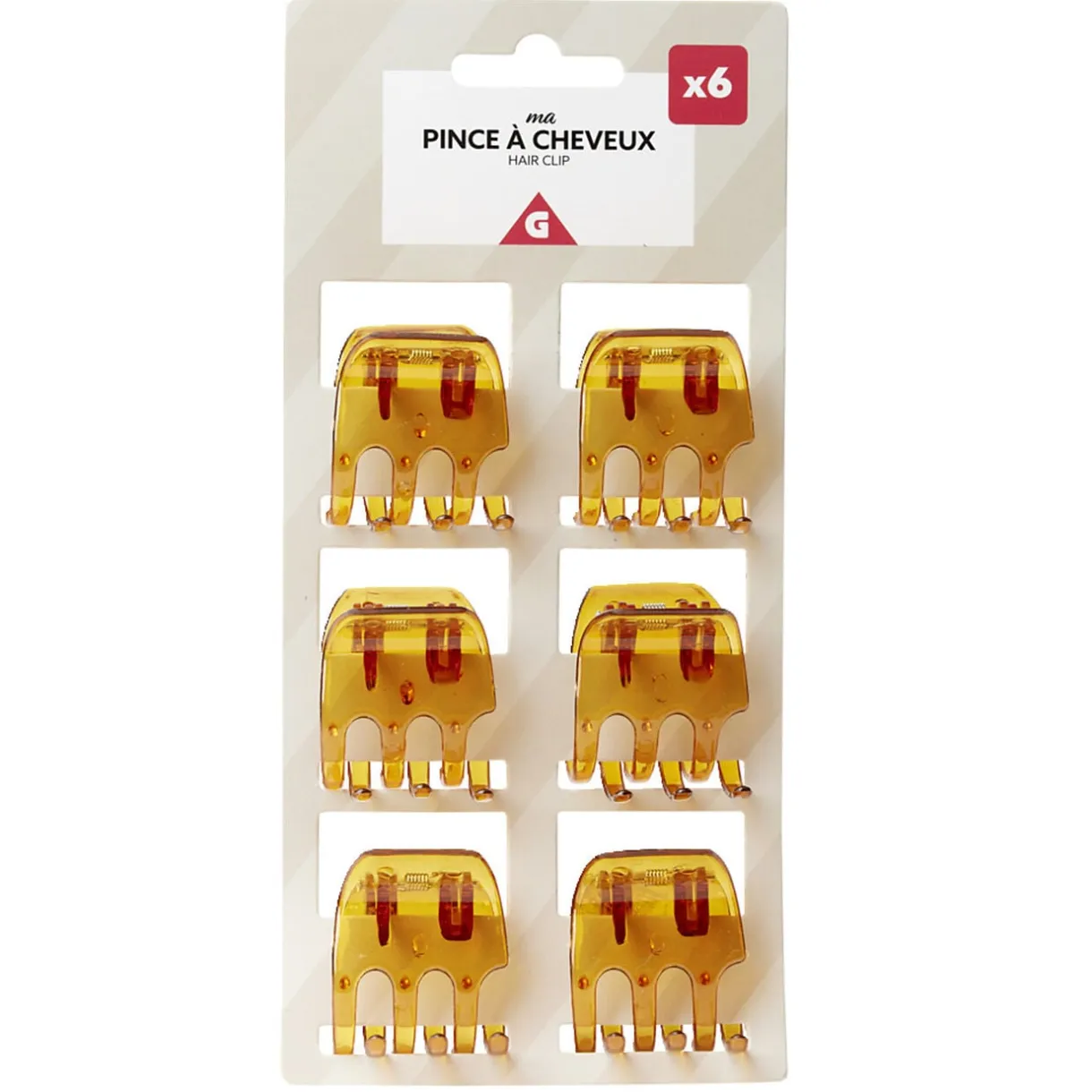 Pince à cheveux crabe x6 plastique L3,8cm (3 modèles) < Gifi Online