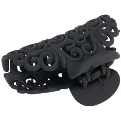 Pince à cheveux en plastique noir mat