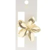 Pince cheveux fleur de tiaré métal doré Ø5cm