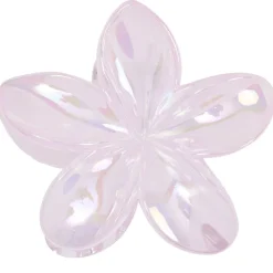 Pince cheveux fleur de tiaré plastique rose L10cm