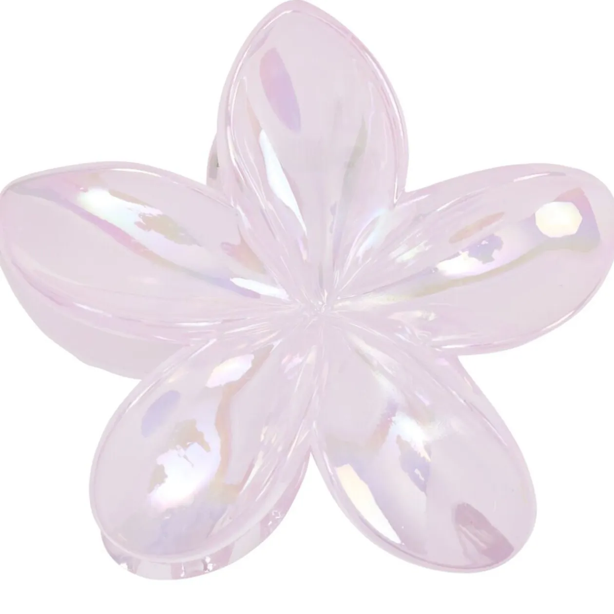 Pince cheveux fleur de tiaré plastique rose L10cm