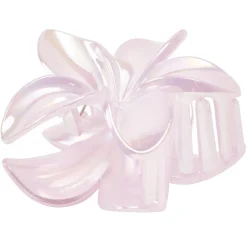 Pince cheveux fleur de tiaré plastique rose L10cm