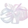 Pince cheveux fleur de tiaré plastique rose et bleu L10cm