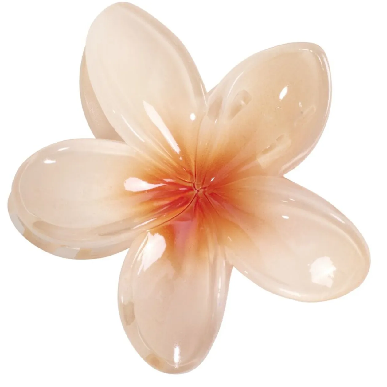 Pince à cheveux fleur hawaïenne plastique coloré Ø8cm (6 modèles)