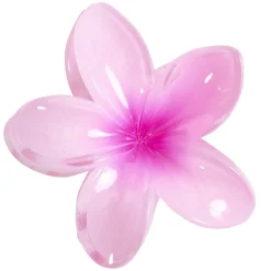 Pince à cheveux fleur hawaïenne plastique coloré Ø8cm (6 modèles)