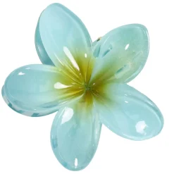 Pince à cheveux fleur hawaïenne plastique coloré Ø8cm (6 modèles)