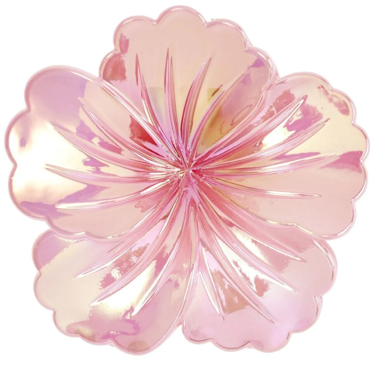 Pince cheveux fleur hibiscus plastique rose L8cm