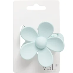 Pince à cheveux fleur plastique mat uni 7,5x4xH7cm (5 modèles)