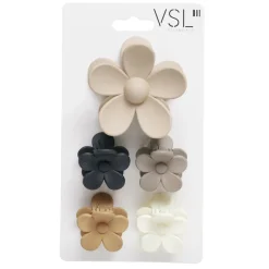 Pince à cheveux forme fleur x5 en plastique coloré (3 modèles) < Gifi Online
