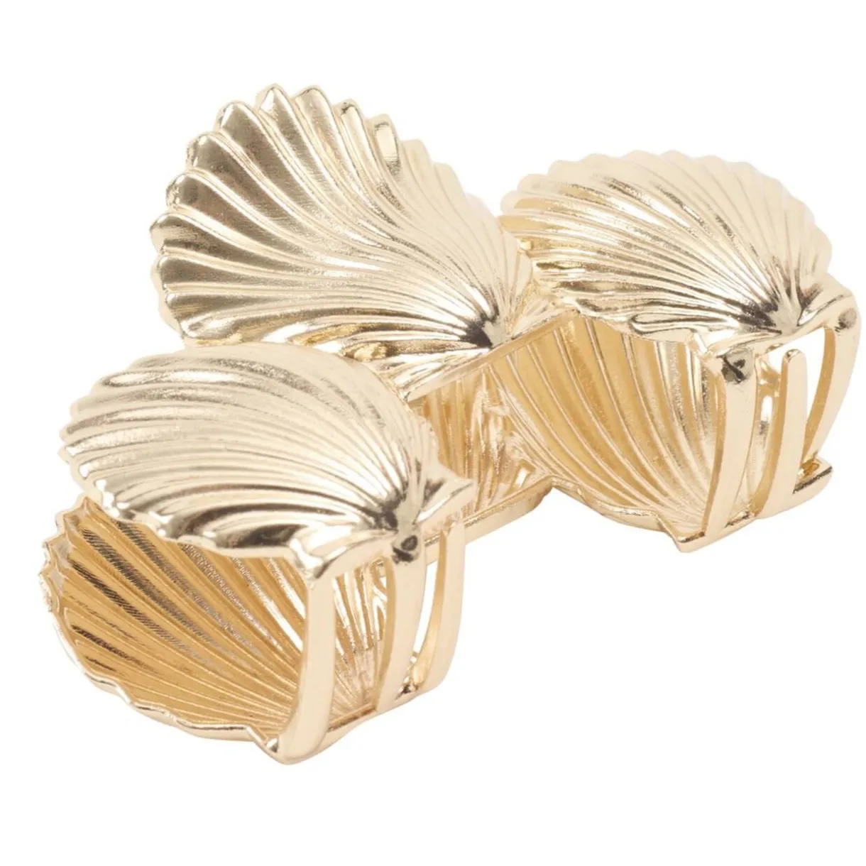 Pince cheveux mini coquillage métal doré L6cm < Gifi