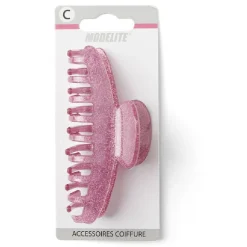 Pince à cheveux à paillettes plastique rose 10cm < Gifi Clearance
